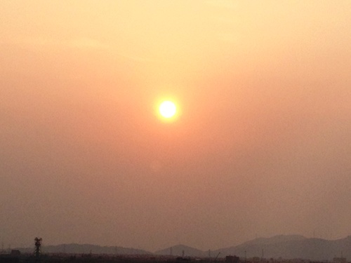 Sunset view taken from Engineering Campus in Hayashi-cho, Takamatsu