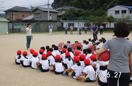 阿南市の小学校での避難訓練