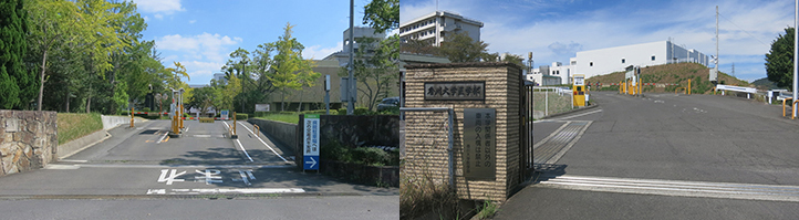 the boom barriers with ticket vending machines